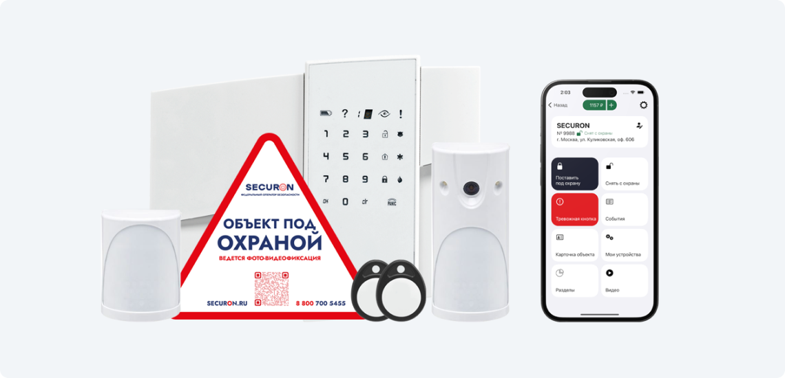 Комплект оборудования охраны